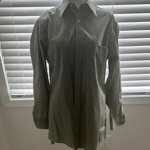 Geoffrey Beene Men's Olive Green Shirt size 15 32/33
